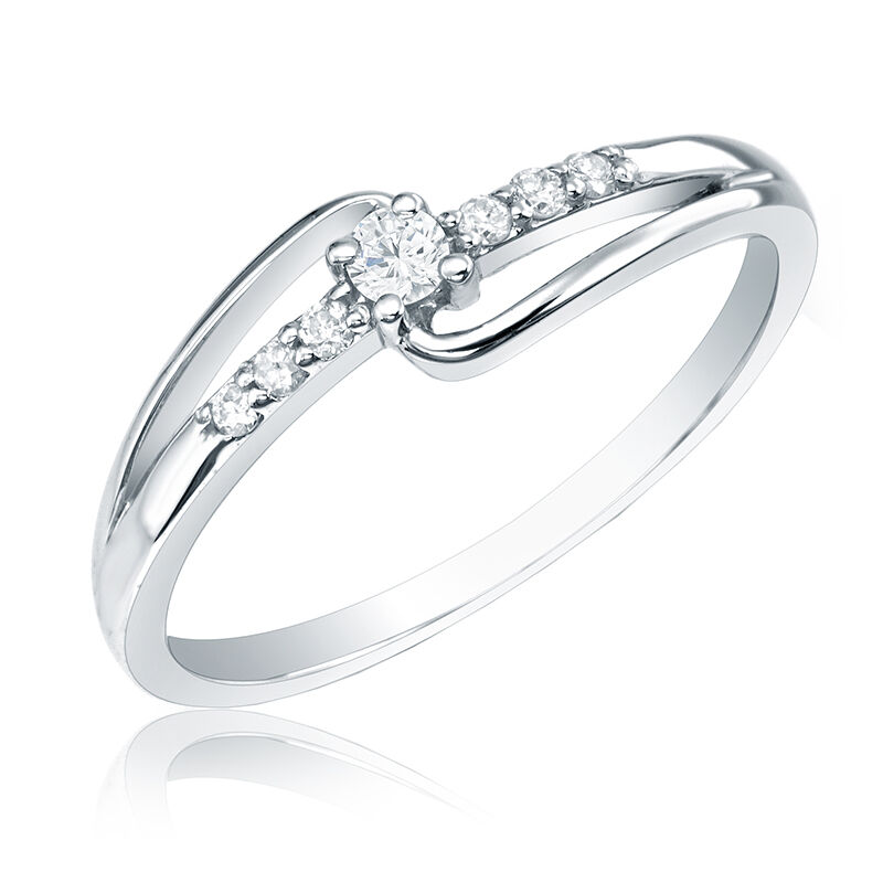 Diamond Promise Ring in 14k White Gold image number null