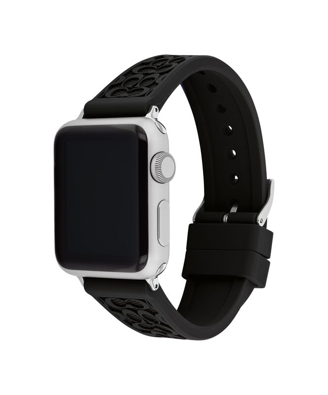 Coach Ladies' Black Rubber Apple Watch Strap 14700052 image number null