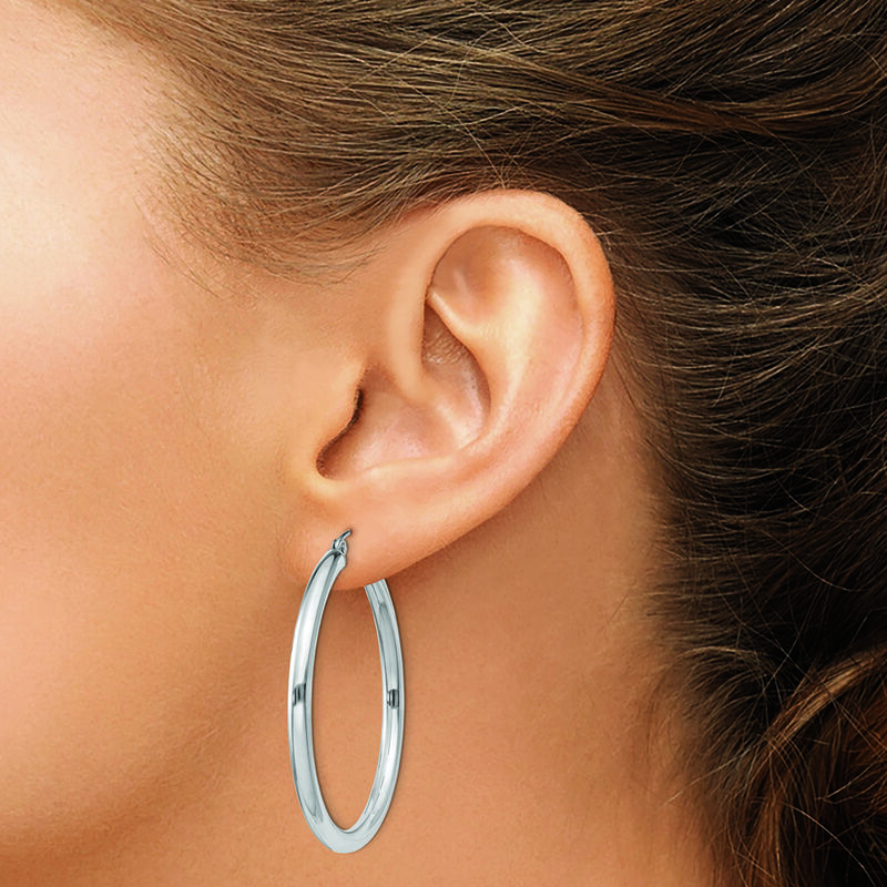 Round 3mm Hoop Earrings in Sterling Silver image number null