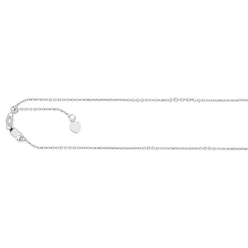 22" Adjustable Chain in 14k White Gold image number null