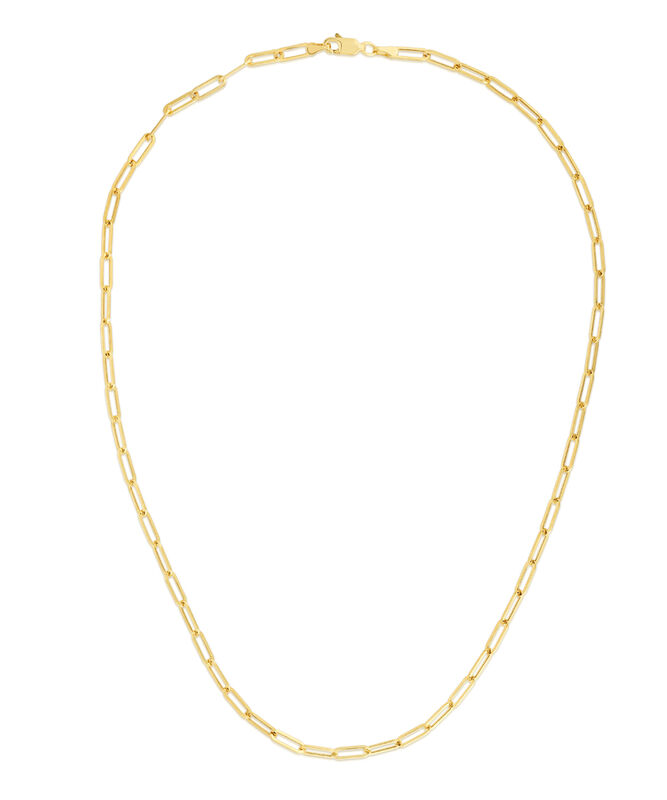 Paperclip 18" Chain 3.3mm in 14k Yellow Gold image number null