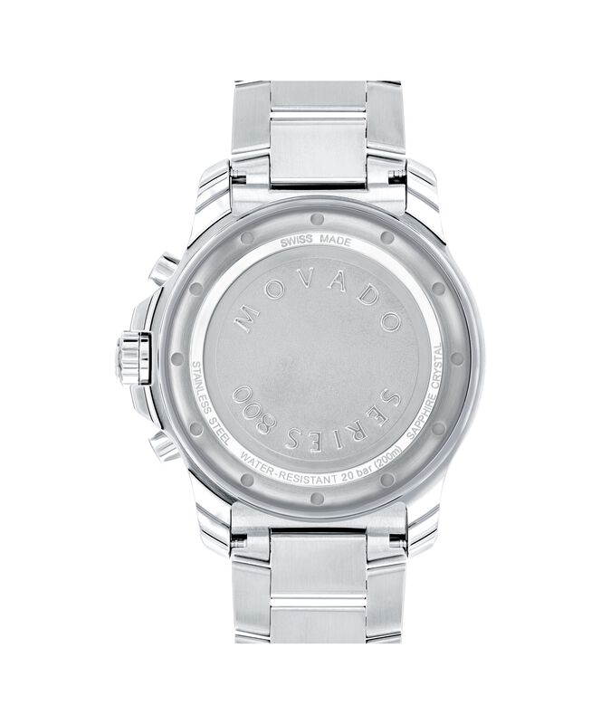 Movado Men's Series 800 Chronograph Deep Red Sunray Dial White Stainless Steel 42mm Watch 2600194 image number null