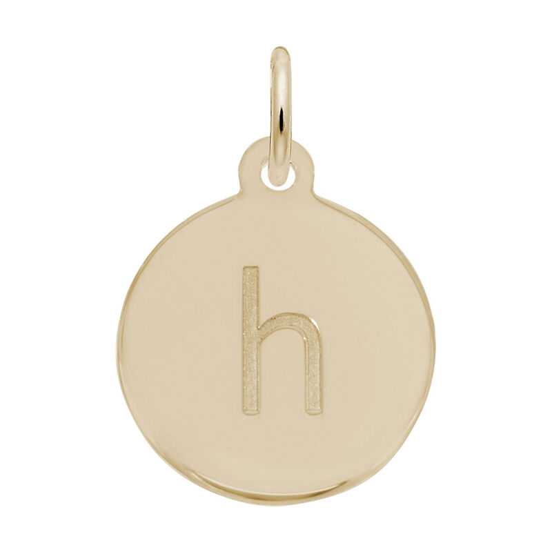 Lower Case Block H Initial Charm in Gold Plated Sterling Silver image number null