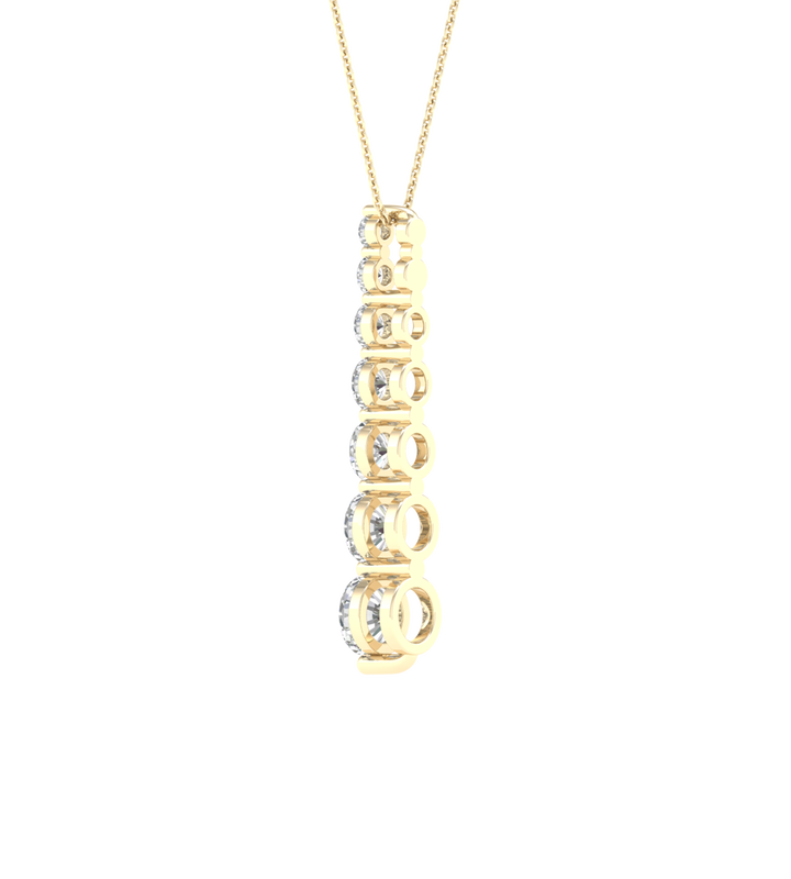 Lab Grown 1ctw. Diamond Journey Pendant in 14k Yellow Gold image number null