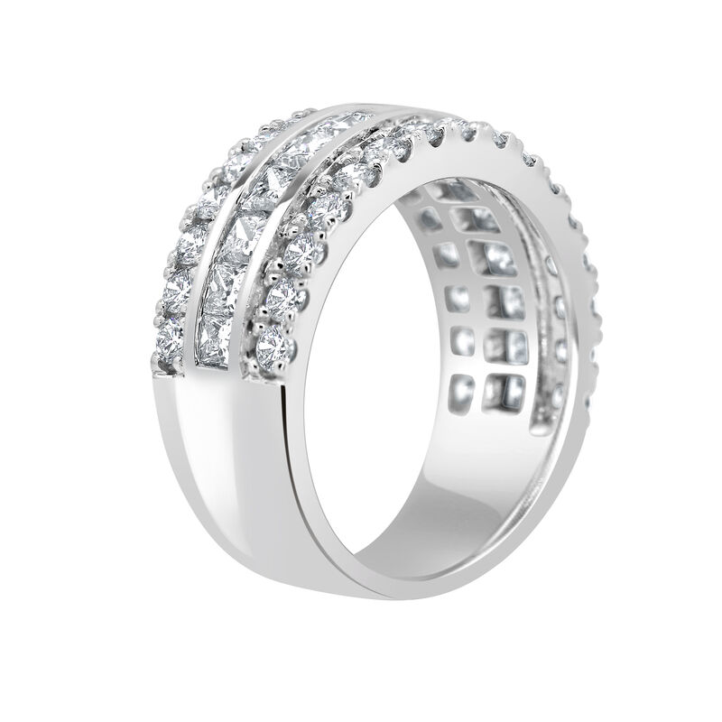 Lab Grown Diamond 2 1/2ctw. Princess Cut & 14k White Gold Anniversary Ring image number null