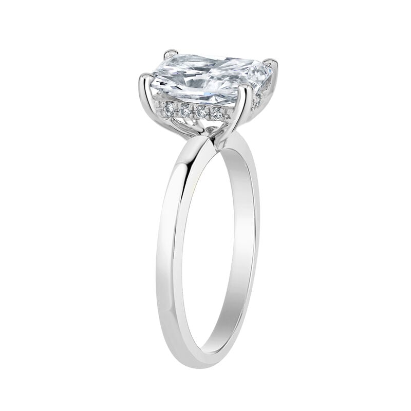 Radiant-Cut Lab Grown 2ct. EF VS Diamond Hidden Halo Solitaire Engagement Ring in 14k White Gold image number null