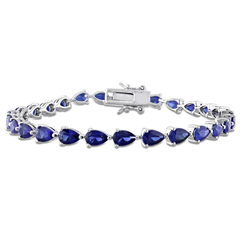 Created Blue Sapphire Bracelet in Sterling Silver image number null