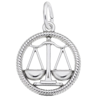 Libra Charm in 14k White Gold