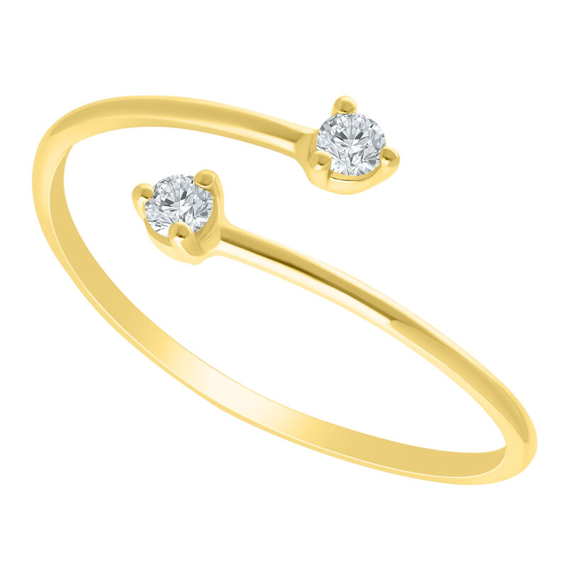Diamond 1/10ctw. Bypass Ring in 10k Yellow Gold image number null