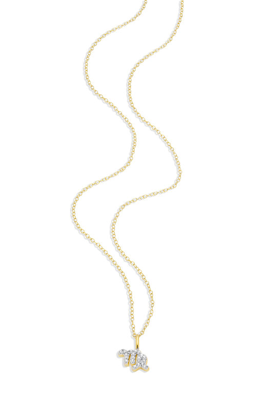 Lab Grown Diamond Virgo Constellation Pendant Necklace in 14k Yellow Gold Plated Sterling Silver image number null