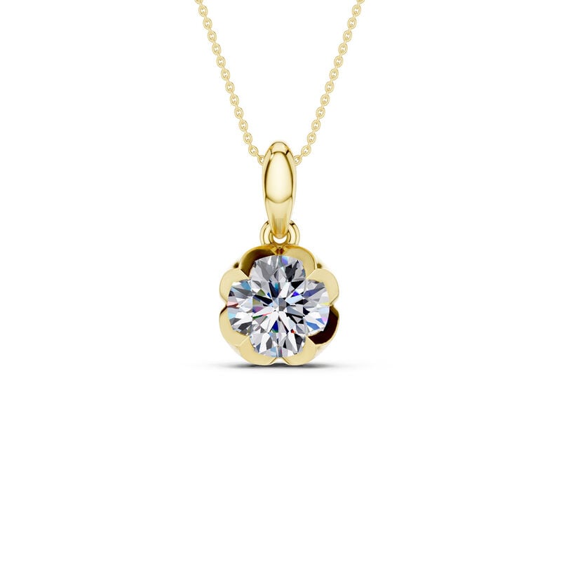 Lab Grown Diamond 1ctw. Scallop Pendant in 10k Yellow Gold image number null