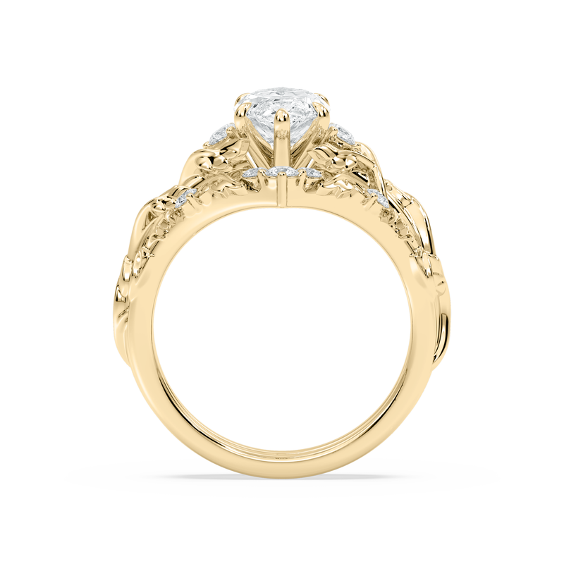 Marquise Lab Grown Diamond 2 1/4ctw. Three Stone Contour Bridal Set in 14k Yellow Gold image number null