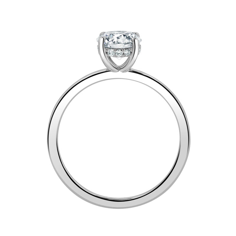 Lab Grown 1ctw. Diamond Hidden Halo Solitaire Engagement Ring in 14k White Gold image number null