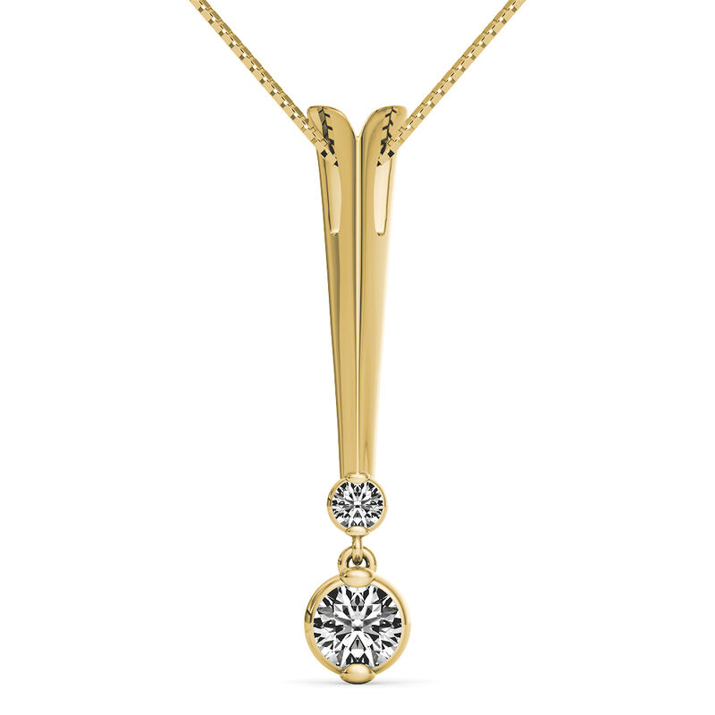 Sirena Two-Stone 1/4ctw. Diamond Drop Pendant in 14k Yellow Gold image number null