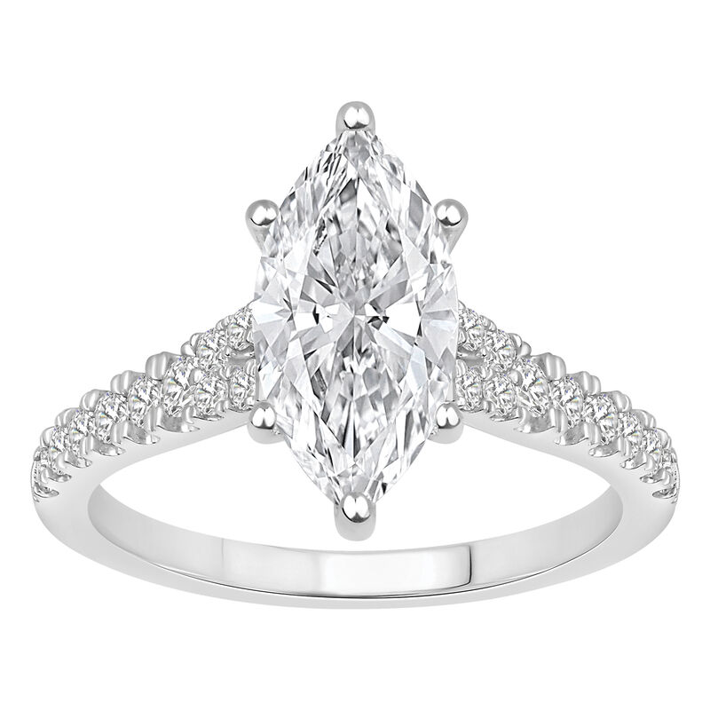 Marquise-Cut Lab Grown 2 1/3ctw. Diamond Split Shank Engagement Ring in 14k White Gold image number null