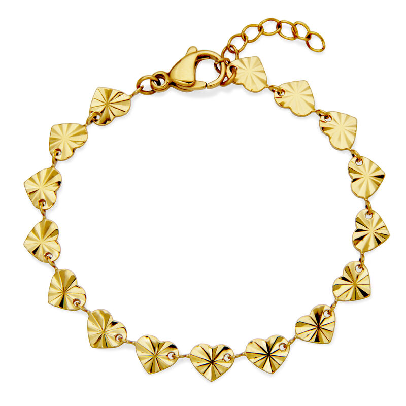 Heart Anklet in Gold Plated Stainless Steel image number null