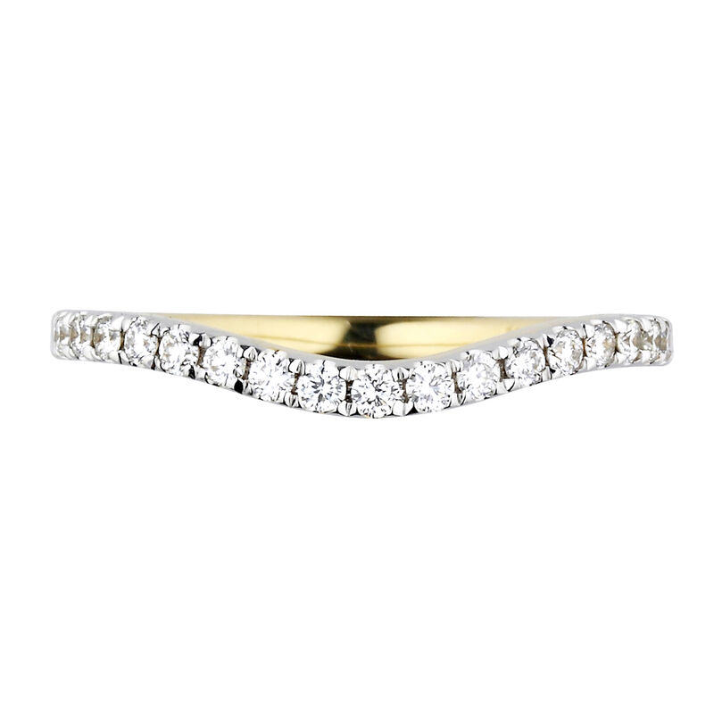 Brilliant-Cut 1/5ctw Diamond Contour Band in 14k Yellow Gold image number null