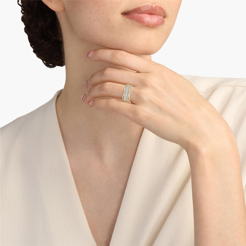 Lab Grown Diamond 1ctw. Crossover Ring in 10k Yellow Gold image number null