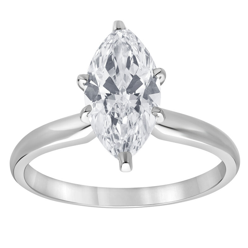 Marquise-Cut Lab Grown 1 1/2ct. Diamond Certified GH VS SI Solitaire Engagement Ring in 14k White Gold image number null