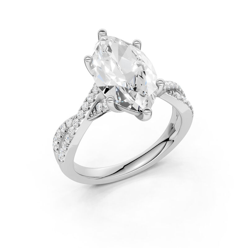 Marquise Lab Grown Diamond 3 1/4ctw. Twist Engagement Ring in 14k White Gold image number null