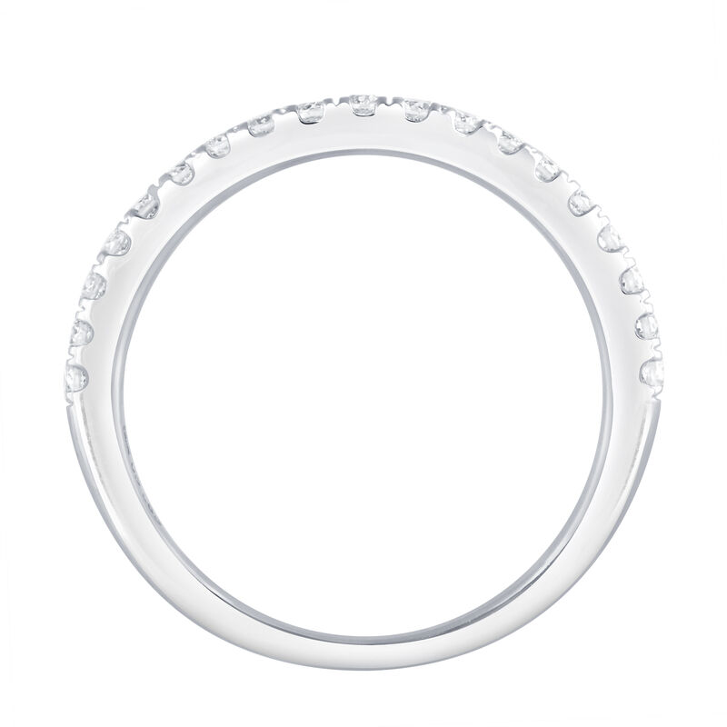 Round Lab Grown Diamond 4 1/4ctw. Three Stone Engagement Ring Set in 14k White Gold image number null