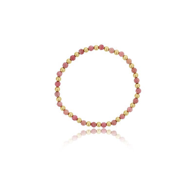 Rhodonite & Gold-Filled Beaded Bracelet