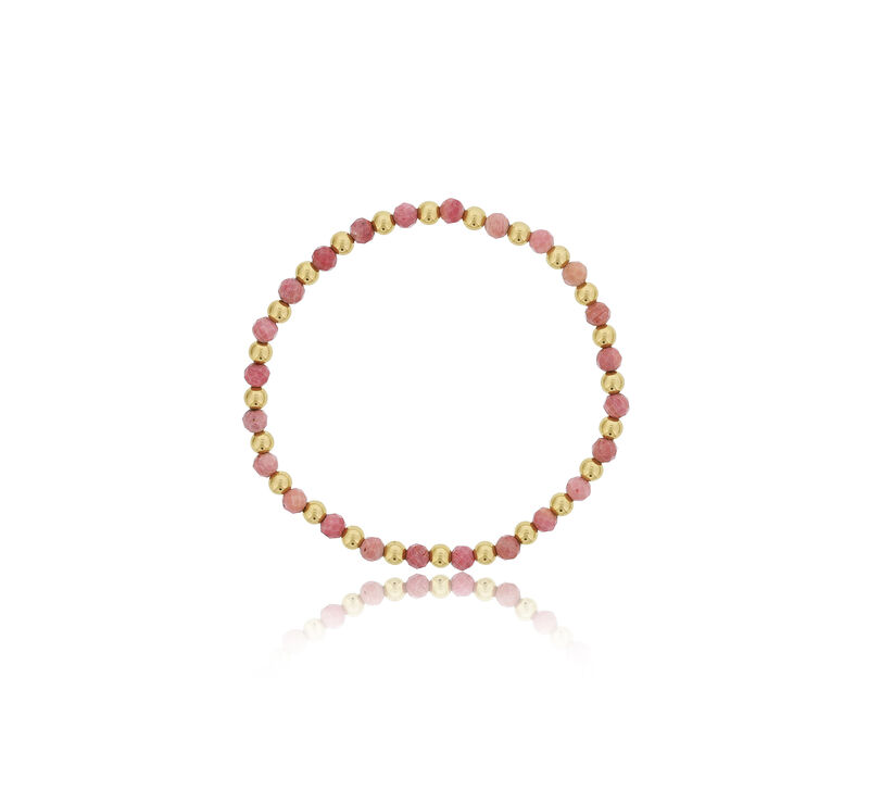 Rhodonite & Gold-Filled Beaded Bracelet image number null