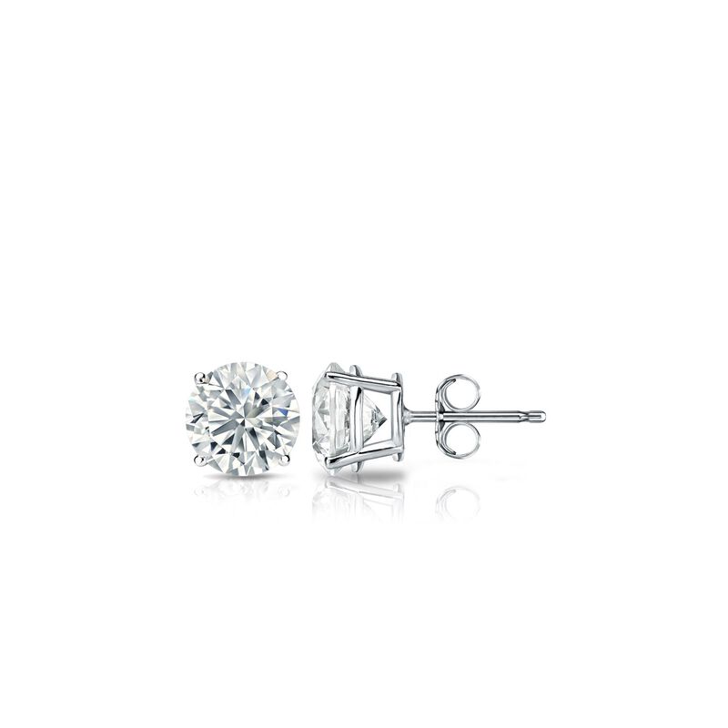 Brilliant-Cut Lab Grown 1/3ctw. EF VS Diamond Stud Earrings in 14k White Gold image number null