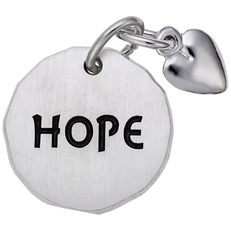 Hope Tag with Heart Charm in Sterling Silver image number null
