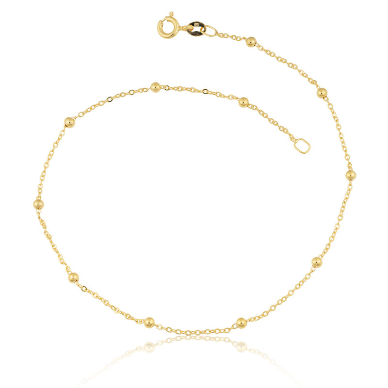Flat Cable Saturn Anklet in 14k Yellow Gold image number null