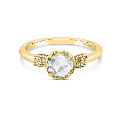 Rose-Cut Diamond Botanical Engagement Ring in 14k Yellow Gold K410R55Y
