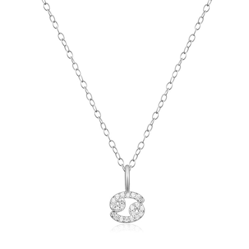 Lab Grown Diamond Cancer Constellation Pendant Necklace in Sterling Silver image number null
