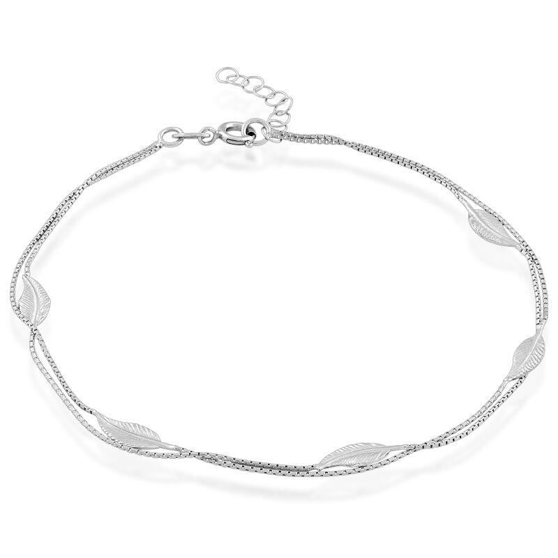 Leaf Double Strand Anklet in Sterling Silver image number null