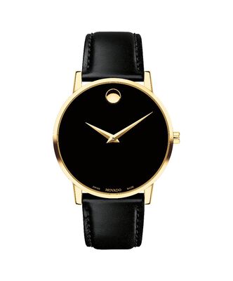 Movado Men's Swiss Museum Classic Black Leather Strap Watch 40mm 0607271
