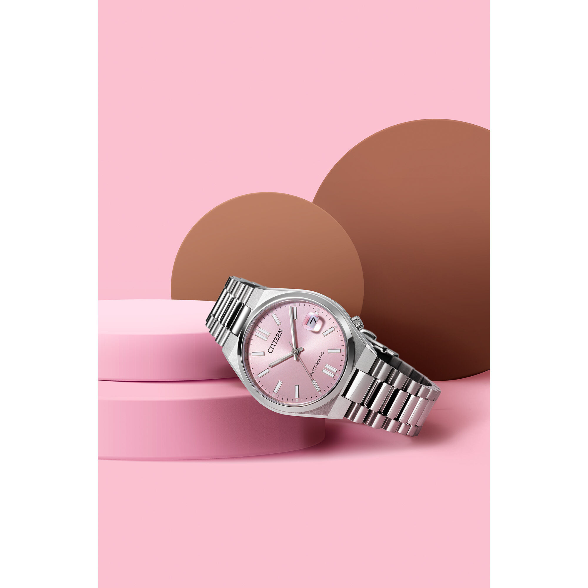 Citizen Ladies' Tsuyosa Pink Dial Stainless Steel 37mm Watch