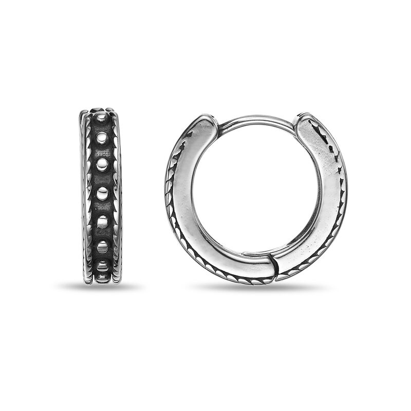 Hoop Earrings in Black Ion Plated Stainless Steel image number null