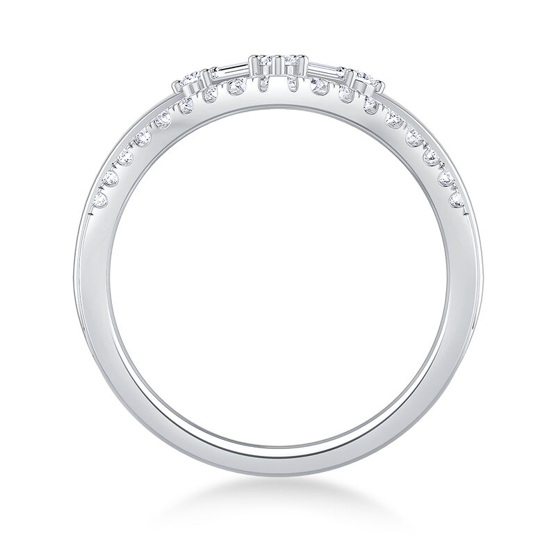Diamond Baguette Contour & 14k White Gold Anniversary Ring image number null