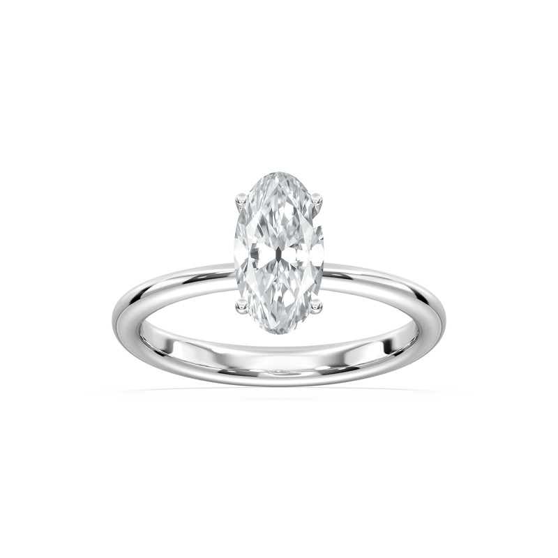 Moval Lab Grown Diamond 3ctw. Solitaire Engagement Ring in 14k White Gold image number null