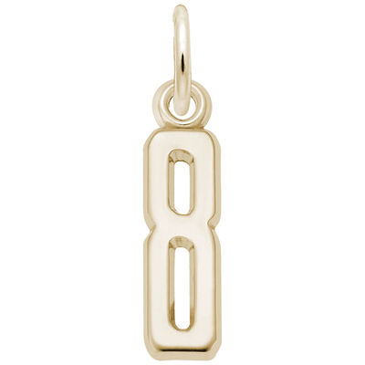 Number 8 Charm in 14k Yellow Gold