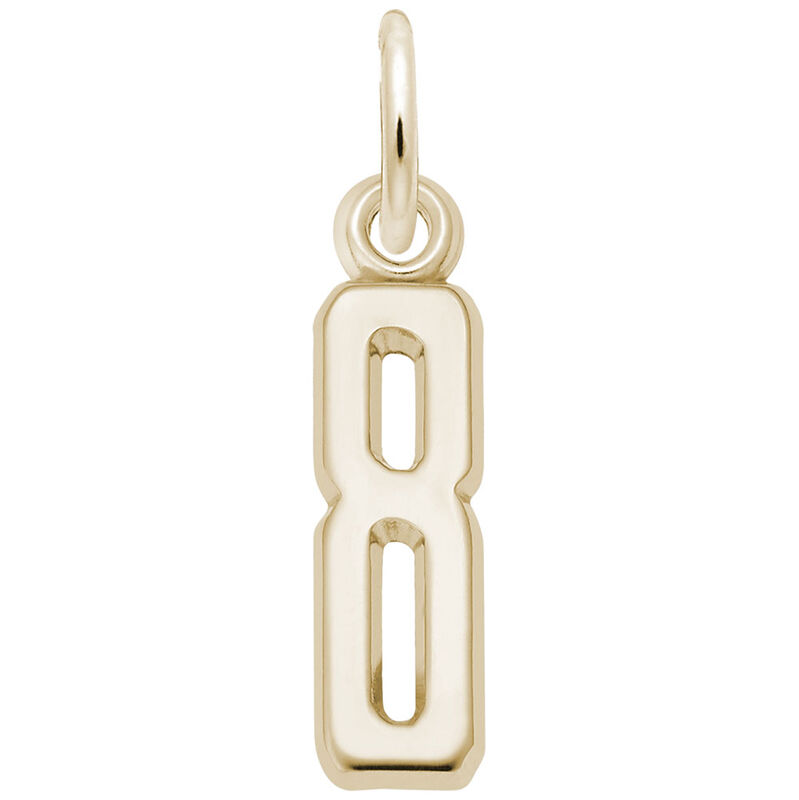 Number 8 Charm in 14k Yellow Gold image number null