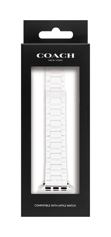 Coach Ladies' White Ceramic Apple Watch Bracelet 14700035 image number null
