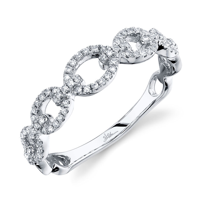 Shy Creation  0.23 ctw Diamond Link Ring in 14k White Gold SC36213650V2 image number null
