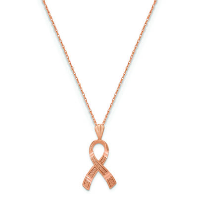 Cancer Awareness Ribbon Pendant in 14k Rose Gold