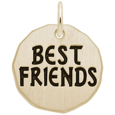 Best Friends Charm Tag in 14k Yellow Gold