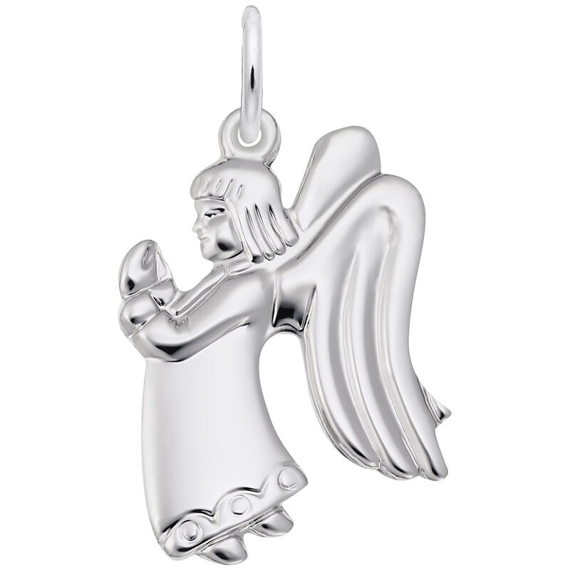 Praying Angel Charm in 14k White Gold image number null