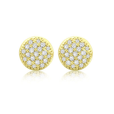 Diamond 1/2ct. Pavé Stud Earrings in 14k Yellow Gold