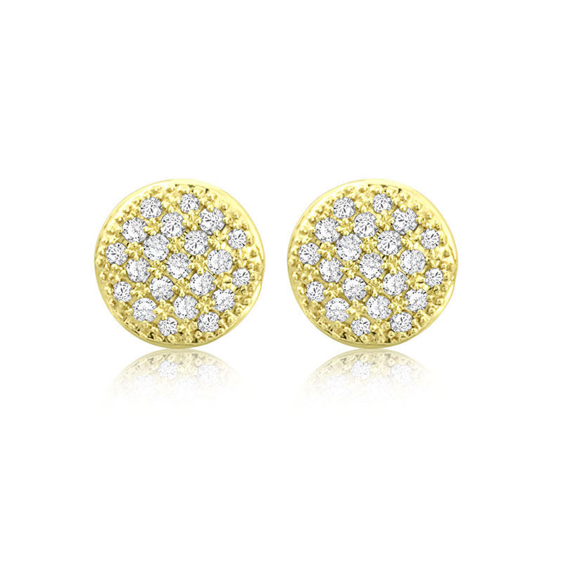 Diamond 1/2ct. Pavé Stud Earrings in 14k Yellow Gold image number null