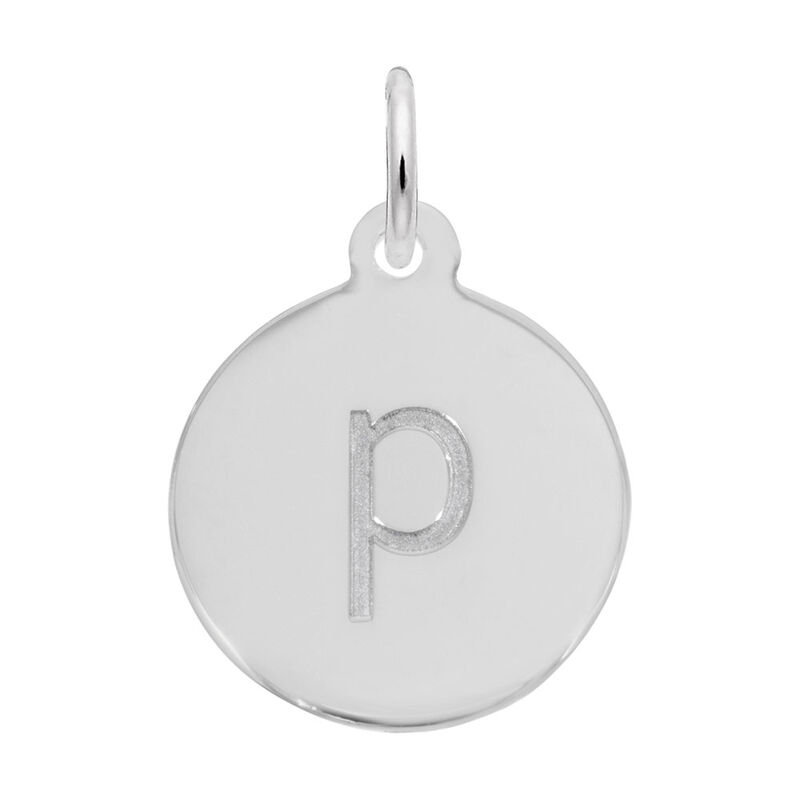 Lower Case Block P Initial Charm in Sterling Silver image number null