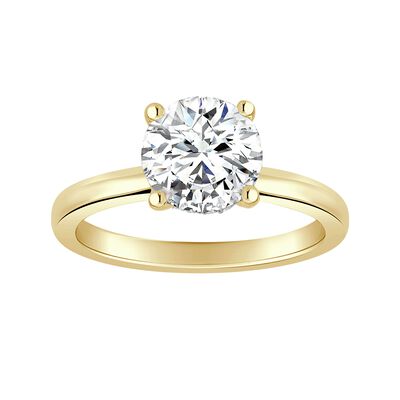 Brilliant-Cut Lab Grown 2ctw. EF VS Diamond Hidden Halo Solitaire Engagement Ring in 14k Yellow Gold