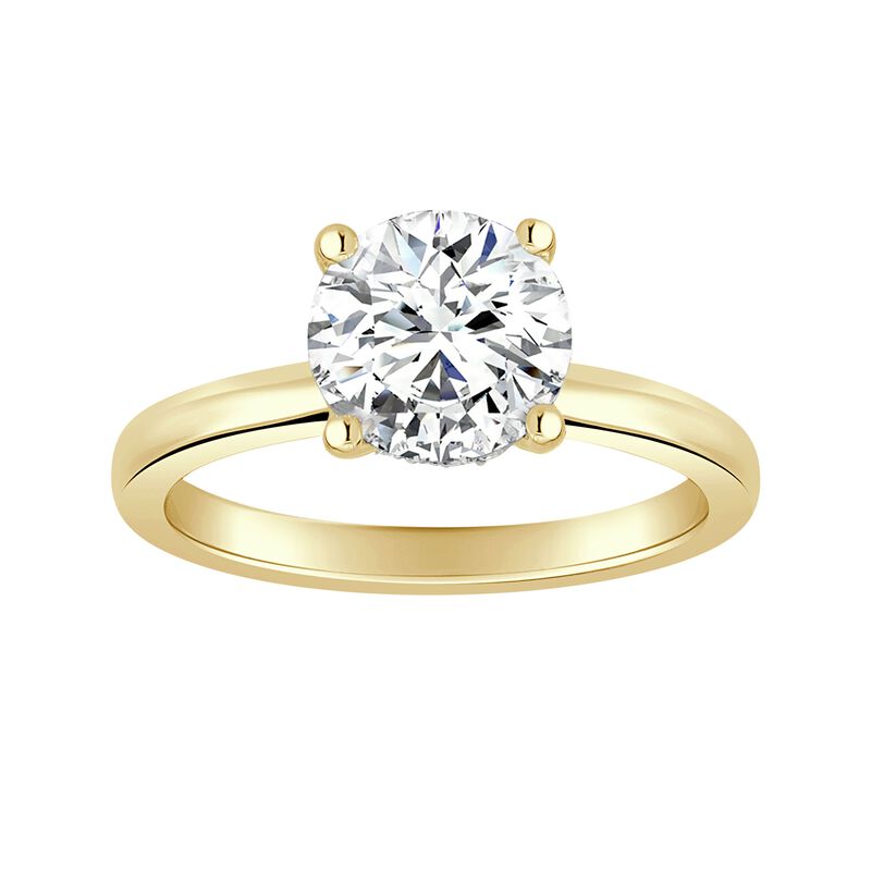 Brilliant-Cut Lab Grown 2ctw. EF VS Diamond Hidden Halo Solitaire Engagement Ring in 14k Yellow Gold image number null